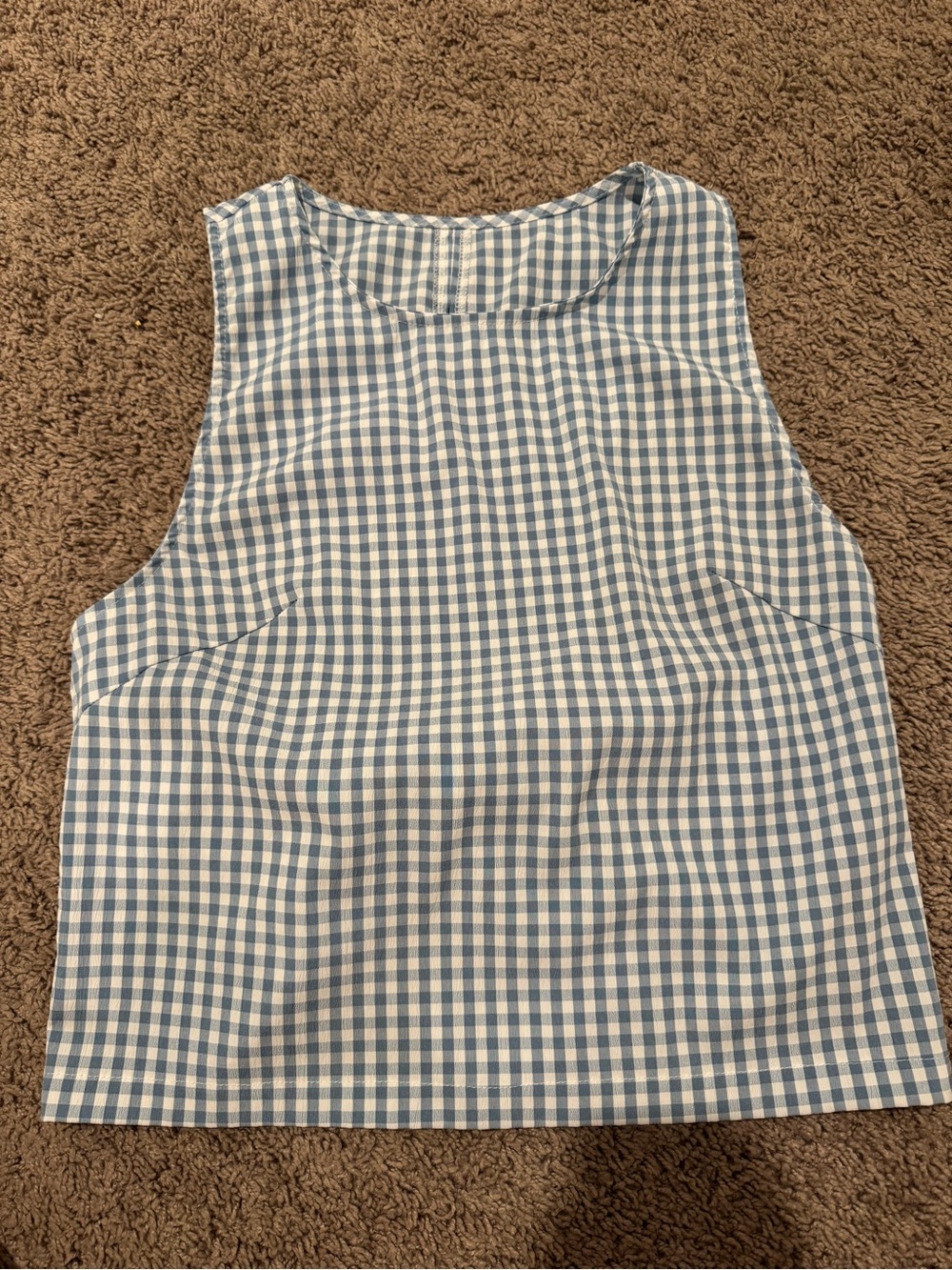 sleeveless gingham linen top